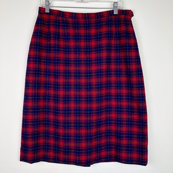 Pendleton Vintage Plaid Wool Skirt - Picture 1 of 7